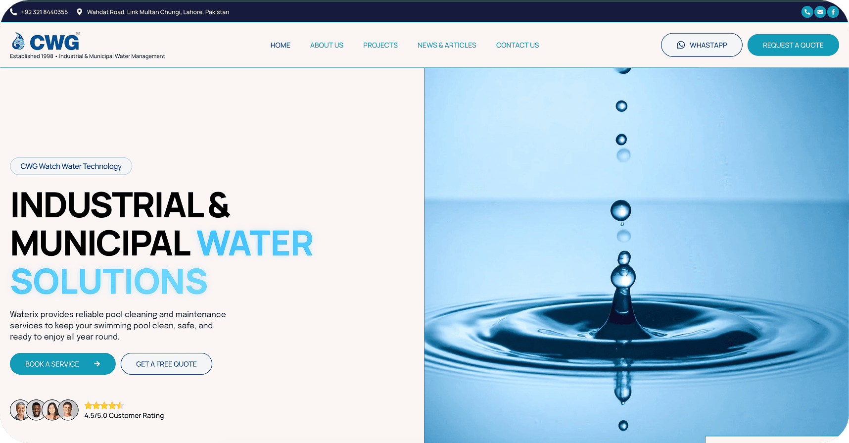 CWG Watch Water — website by Salman Ahmed